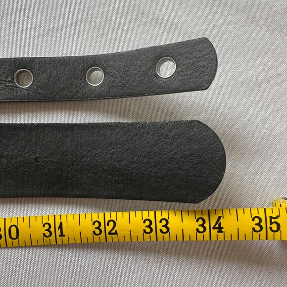 Brandy Melville Belts Lot of 2 Black Faux Leather Silver Buckle Rivet Holes - Picture 13 of 15